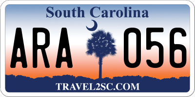 SC license plate ARA056