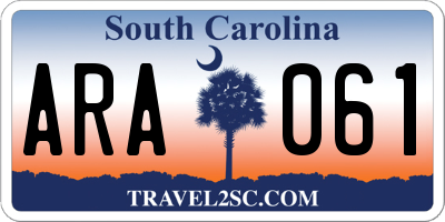 SC license plate ARA061