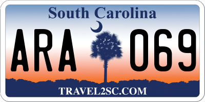 SC license plate ARA069