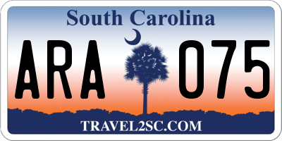 SC license plate ARA075