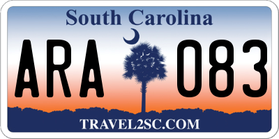 SC license plate ARA083