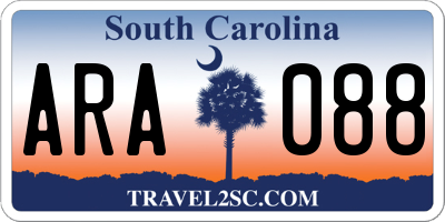 SC license plate ARA088