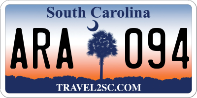 SC license plate ARA094