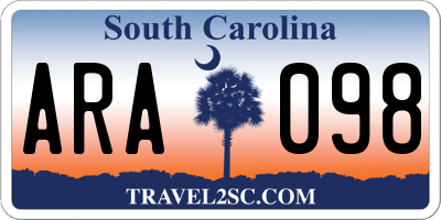 SC license plate ARA098