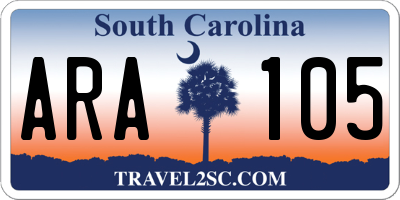 SC license plate ARA105
