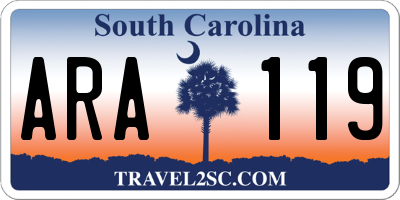 SC license plate ARA119
