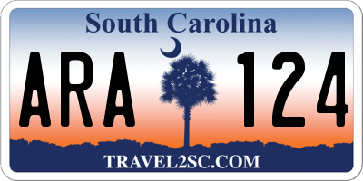 SC license plate ARA124