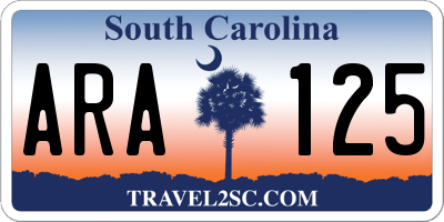 SC license plate ARA125