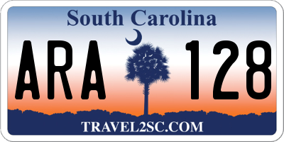 SC license plate ARA128