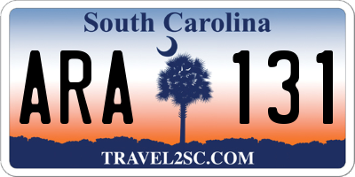 SC license plate ARA131