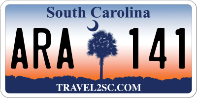 SC license plate ARA141