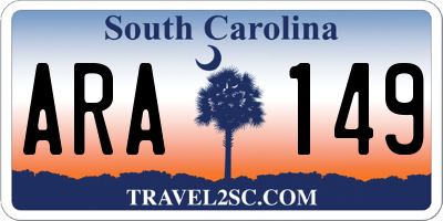SC license plate ARA149