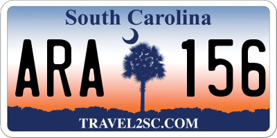 SC license plate ARA156