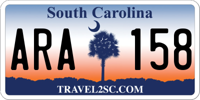 SC license plate ARA158