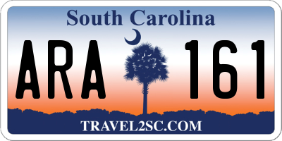 SC license plate ARA161