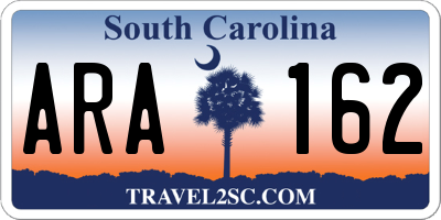 SC license plate ARA162