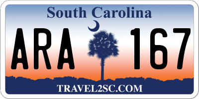 SC license plate ARA167