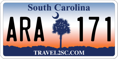 SC license plate ARA171