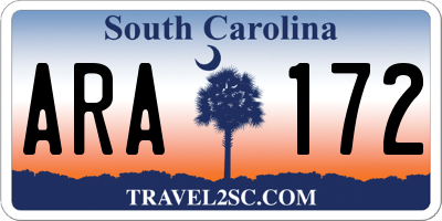 SC license plate ARA172