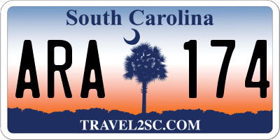 SC license plate ARA174