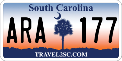 SC license plate ARA177