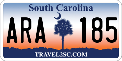 SC license plate ARA185