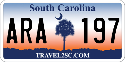 SC license plate ARA197