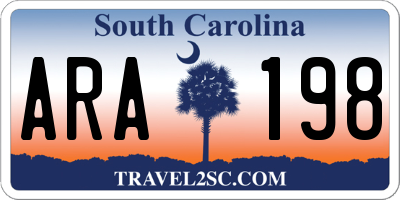 SC license plate ARA198
