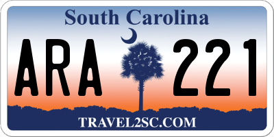 SC license plate ARA221