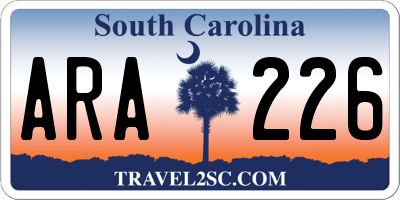 SC license plate ARA226