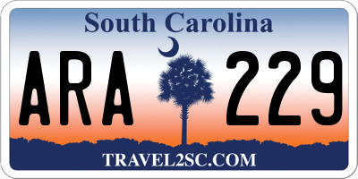 SC license plate ARA229