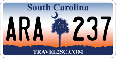 SC license plate ARA237