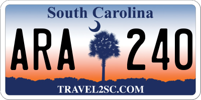 SC license plate ARA240