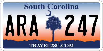 SC license plate ARA247
