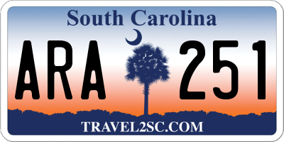 SC license plate ARA251