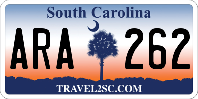 SC license plate ARA262