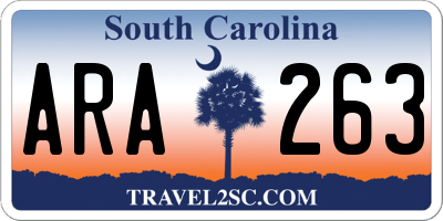SC license plate ARA263