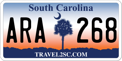 SC license plate ARA268