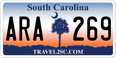 SC license plate ARA269