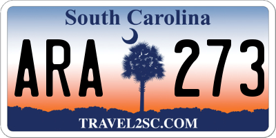 SC license plate ARA273