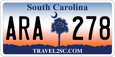 SC license plate ARA278