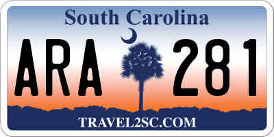 SC license plate ARA281