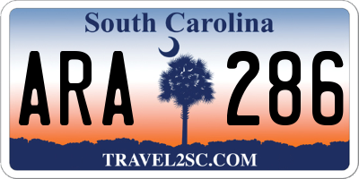 SC license plate ARA286