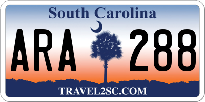 SC license plate ARA288