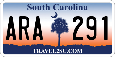 SC license plate ARA291