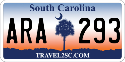 SC license plate ARA293