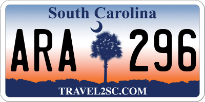 SC license plate ARA296