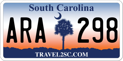 SC license plate ARA298