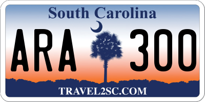 SC license plate ARA300