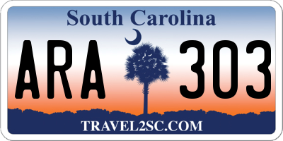 SC license plate ARA303